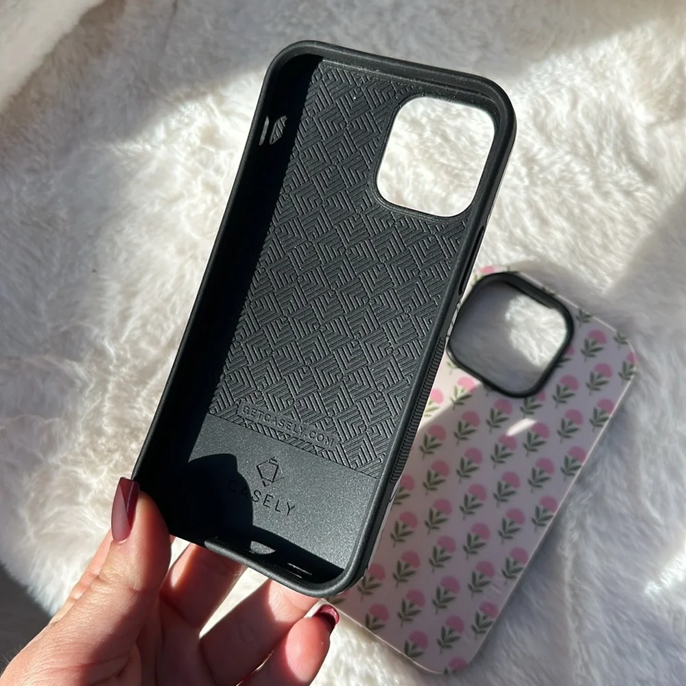 Set of 2 Casely BOLD MagSafe IPhone 14 Pro cases Face and Jenna's Flowers